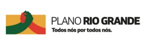 Banner que da acesso ao site do Plano Rio Grande, Programa de Reconstrução, Adaptação e Resiliência Climática do Rio Grande do Sul, que propõe medidas para atenuar os impactos causados pelas enchentes que assolaram o Estado em 2024.