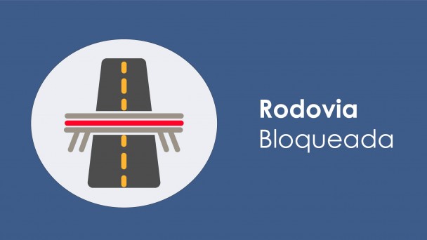 ícone que indica rodovia bloqueada